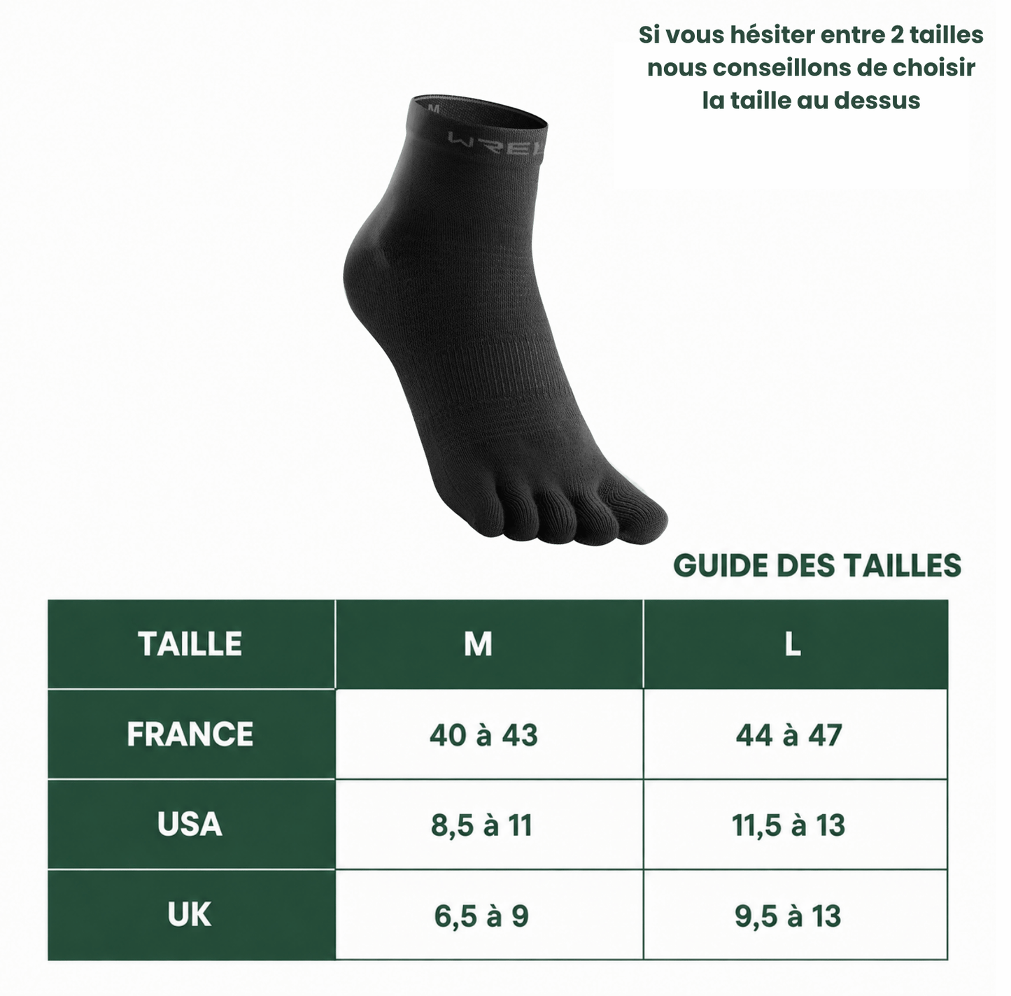 Chausettes à orteils pour randonneurs