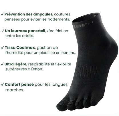 Chausettes à orteils pour randonneurs